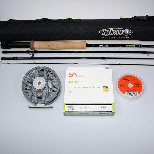 St Croix Connect 9' 6weight 4pc fly rod and reel outfit with Orvis Clearwater III Reel