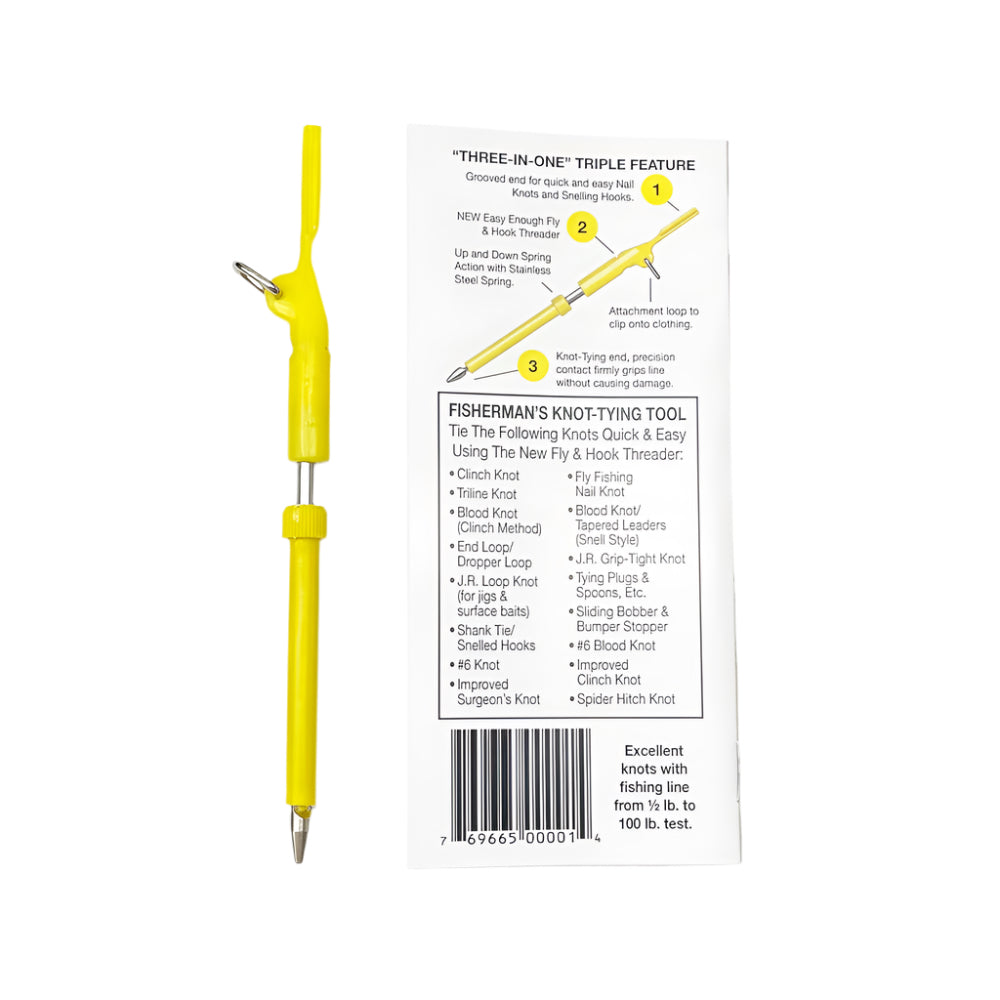 3 in 1 knot tying tool with packaging instructions