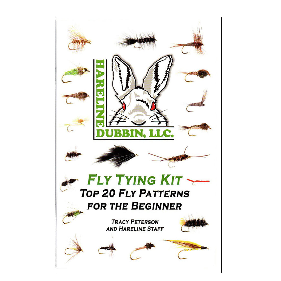 Hareline's Beginner Fly Tying book with step-by-step instructions on 20 different patterns