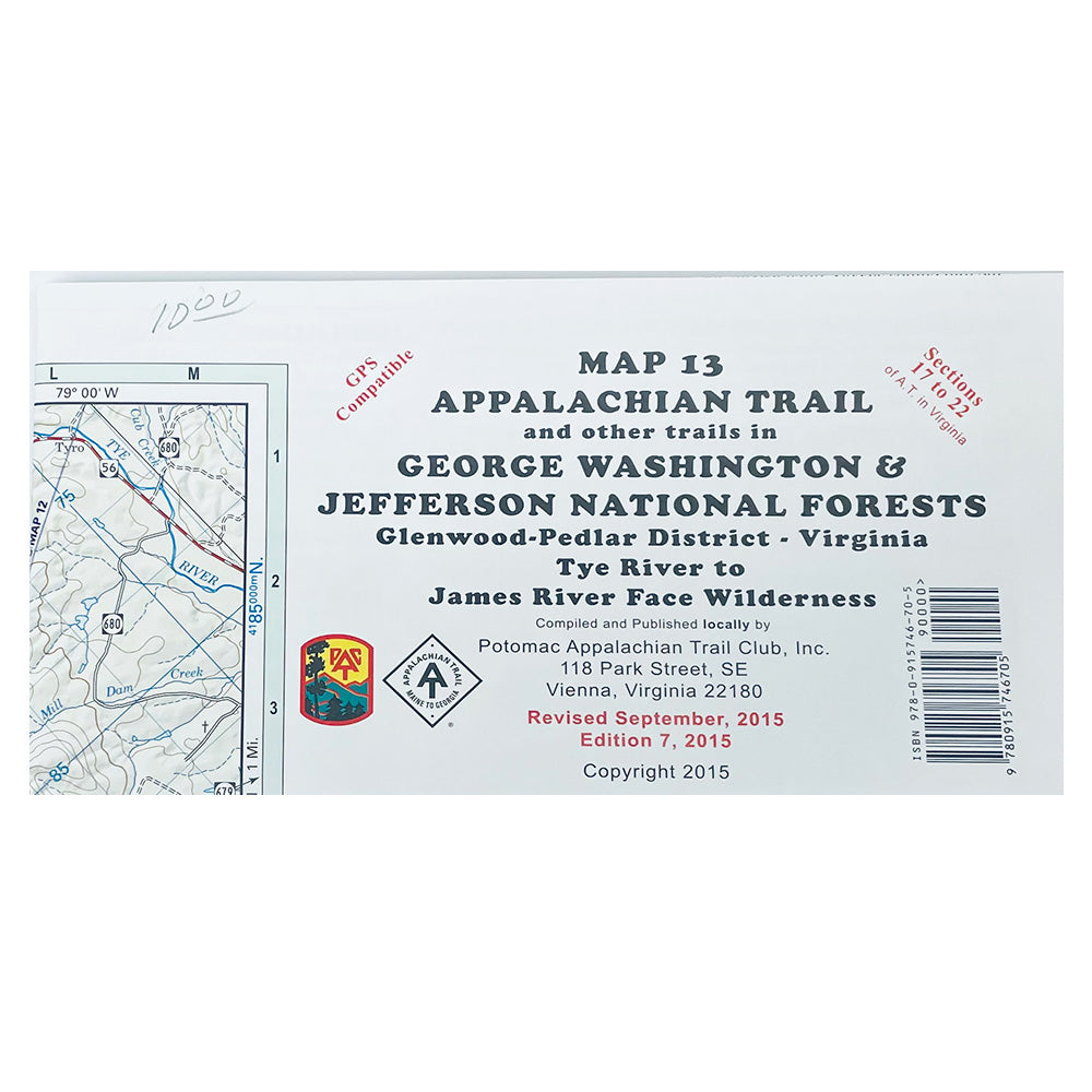 Map 13 Appalachian Trail George Washington and Jefferson National Forest