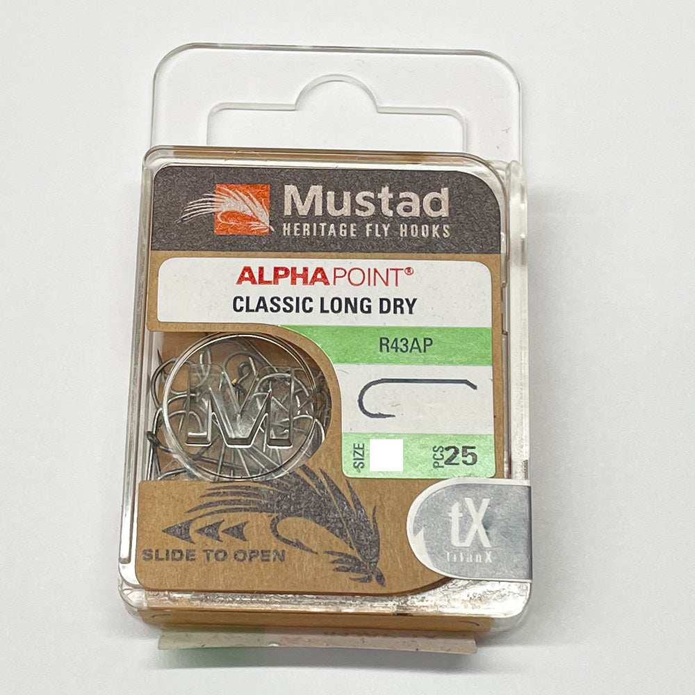 Mustad Dry Fly Hook, 94831, 1xf, 3XL, Down Eye - TitanX 10