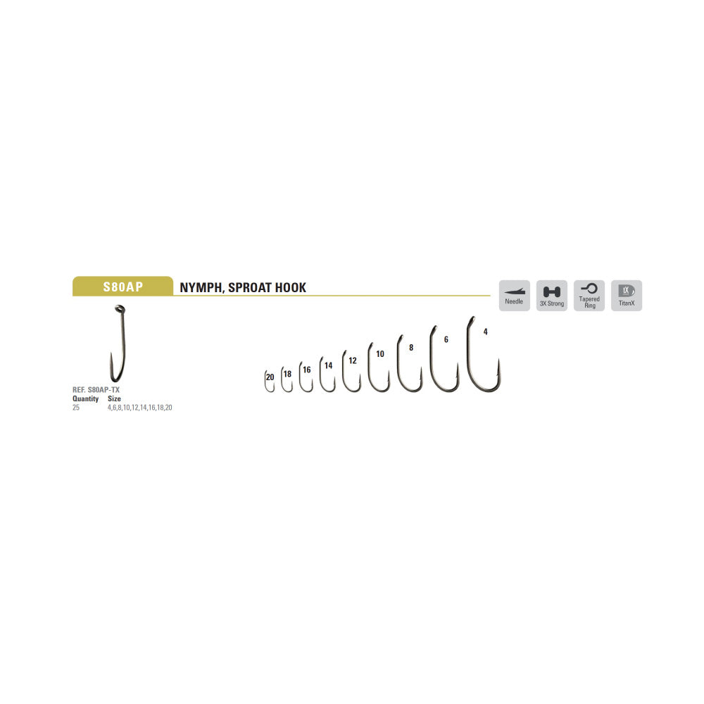 Mustad Heritage S80AP Nymph Fly fishing hook