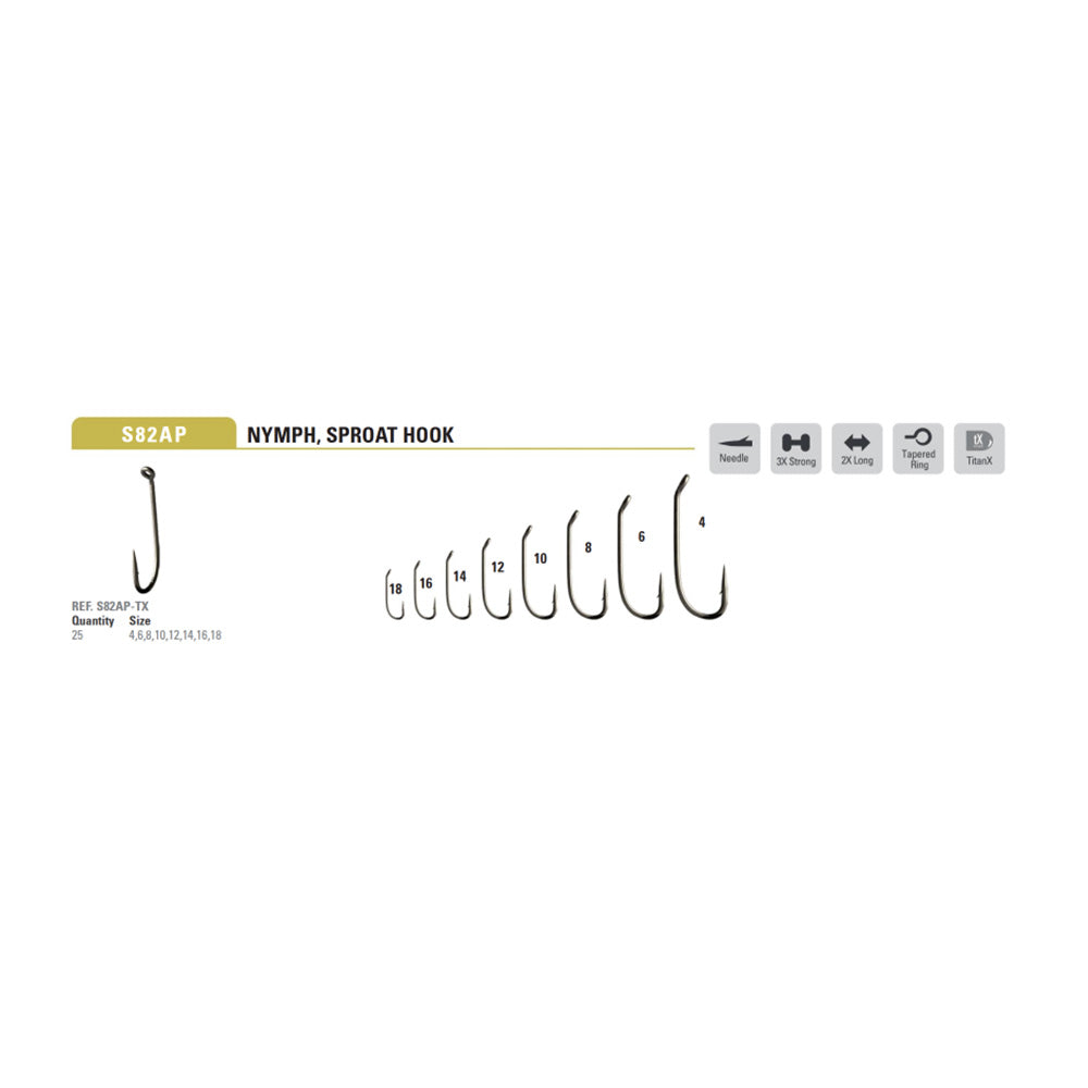 Mustad Heritage S82AP Nymph fly fishing hook