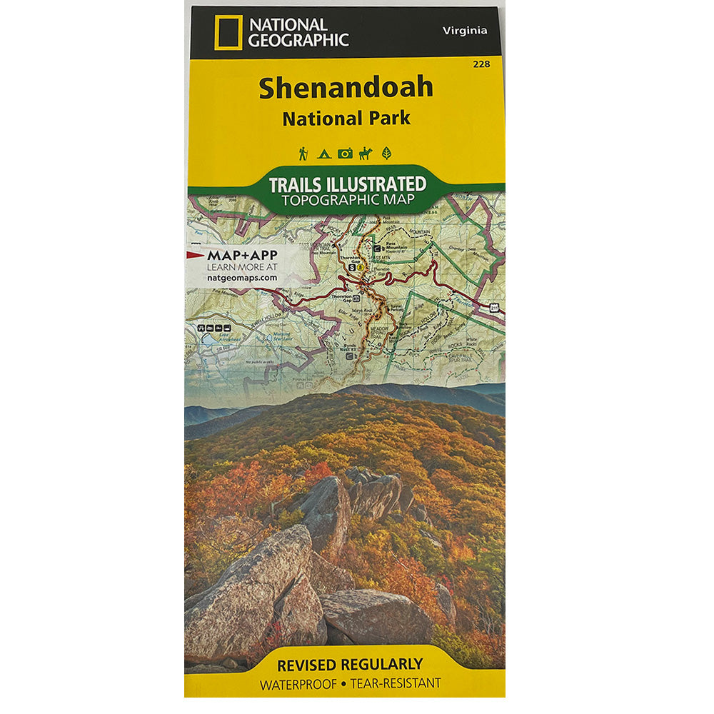 National Geographic Shenandoah National Park map in Virginia