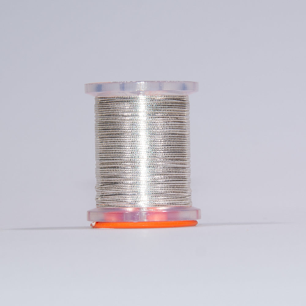 Oval Tinsel in silver for fly tying