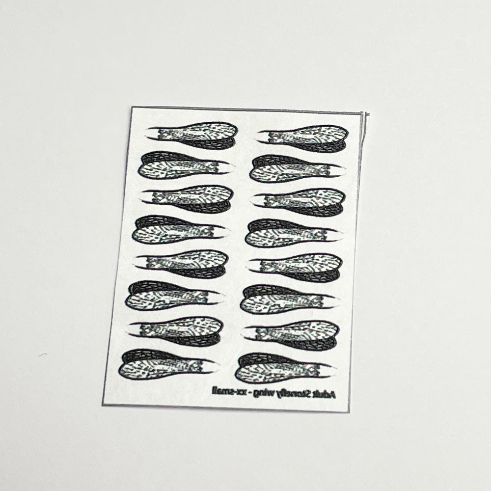 Pro Adult Stonefly Wings in XXS for fly tying in multiple sizes used to create realistic stonefly dry fly patterns