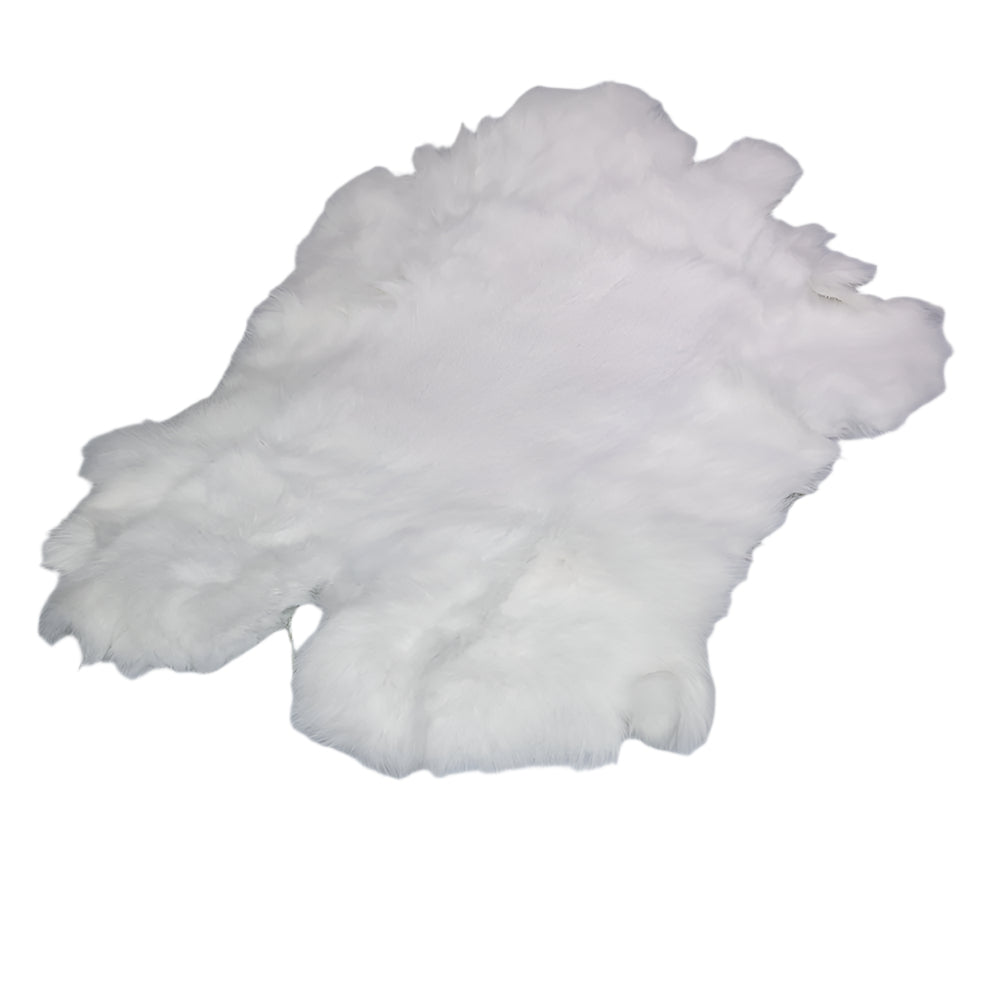 Whole Tanned Rabbit skin in white