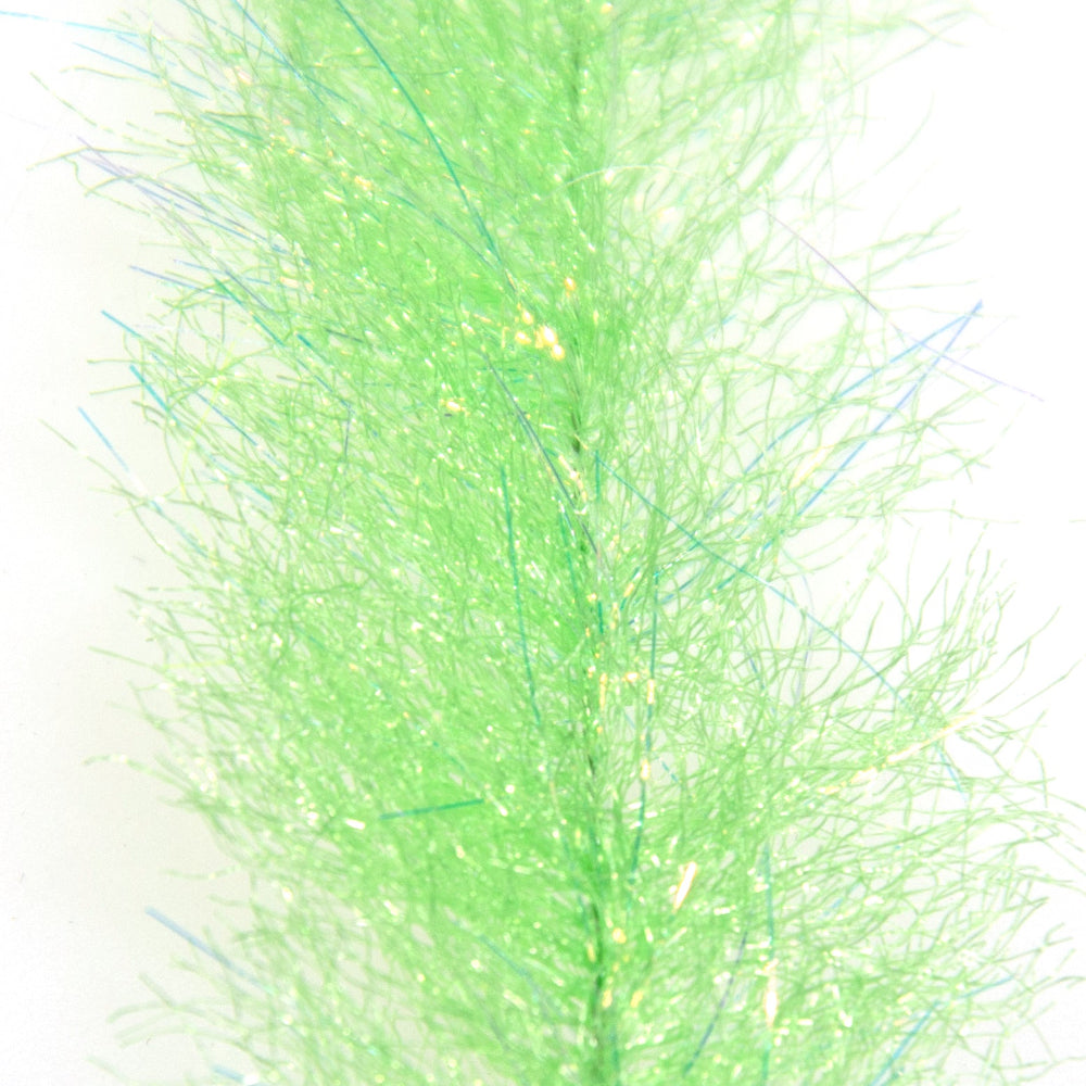 Sculpting Flash Brush in Chartreuse Color for fly tying on a white background