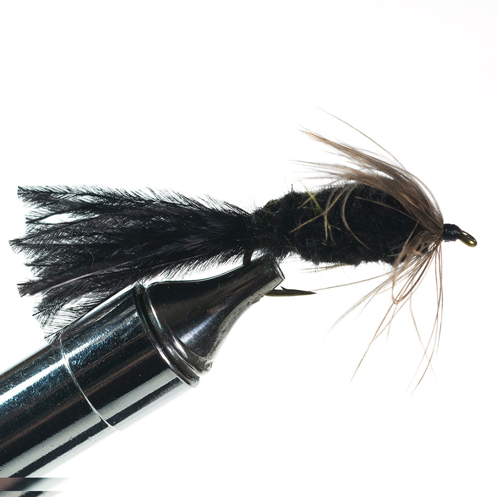 Black Murray's Strymph fly pattern for target hellgrammite and sculpin imitation