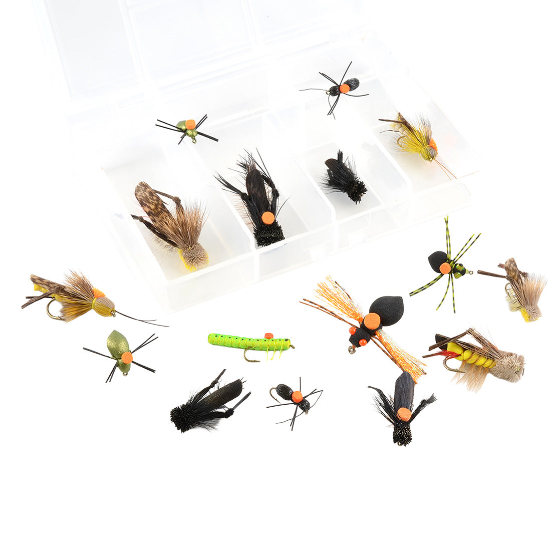 Whitlock Signature Trout Terrestrial Fly featuring 16 terrestrials such as crickets, hoppers, ants and inchworms.