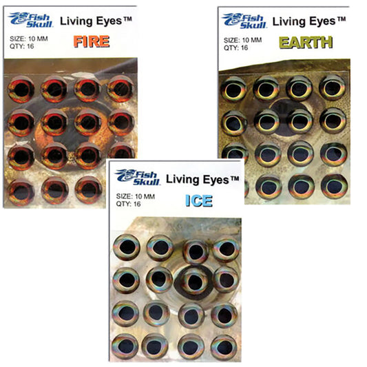 Living Eyes by Fish Skull in Earth, Fire and Ice colors - fly tying eyes realistic imitations