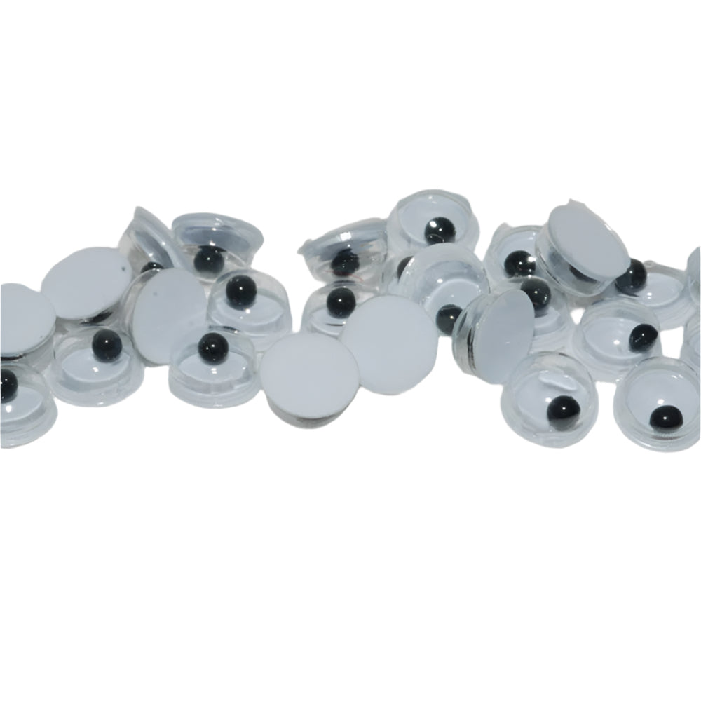 Round Doll Eyes with loose pupil to enhance effectiveness for Fly Tying shown on a white background