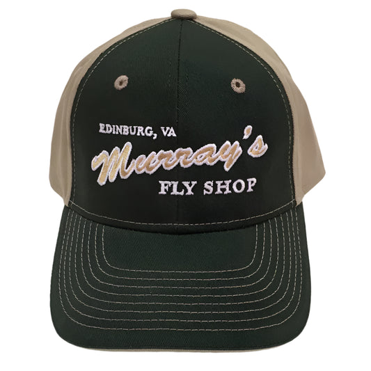 Murray's Fly Shop Solid Back Hat in Dark Green and Khaki