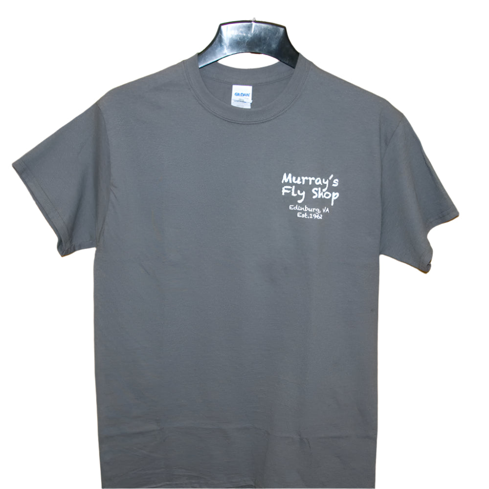 MFS T-Shirt Charcoal with White Fly Caster Front