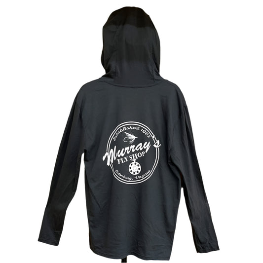 Murray's Fly Shop Hooded T-Shirt in charcoal color