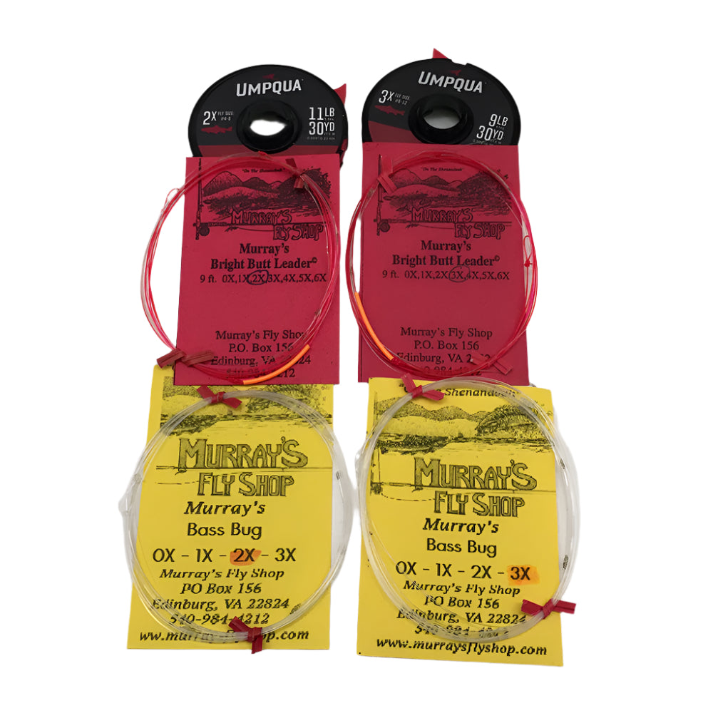 Fly fishing Leader assortment for Bass Fishing - Murray's Fly Shop Hand Tied Knotted Tapered Leaders