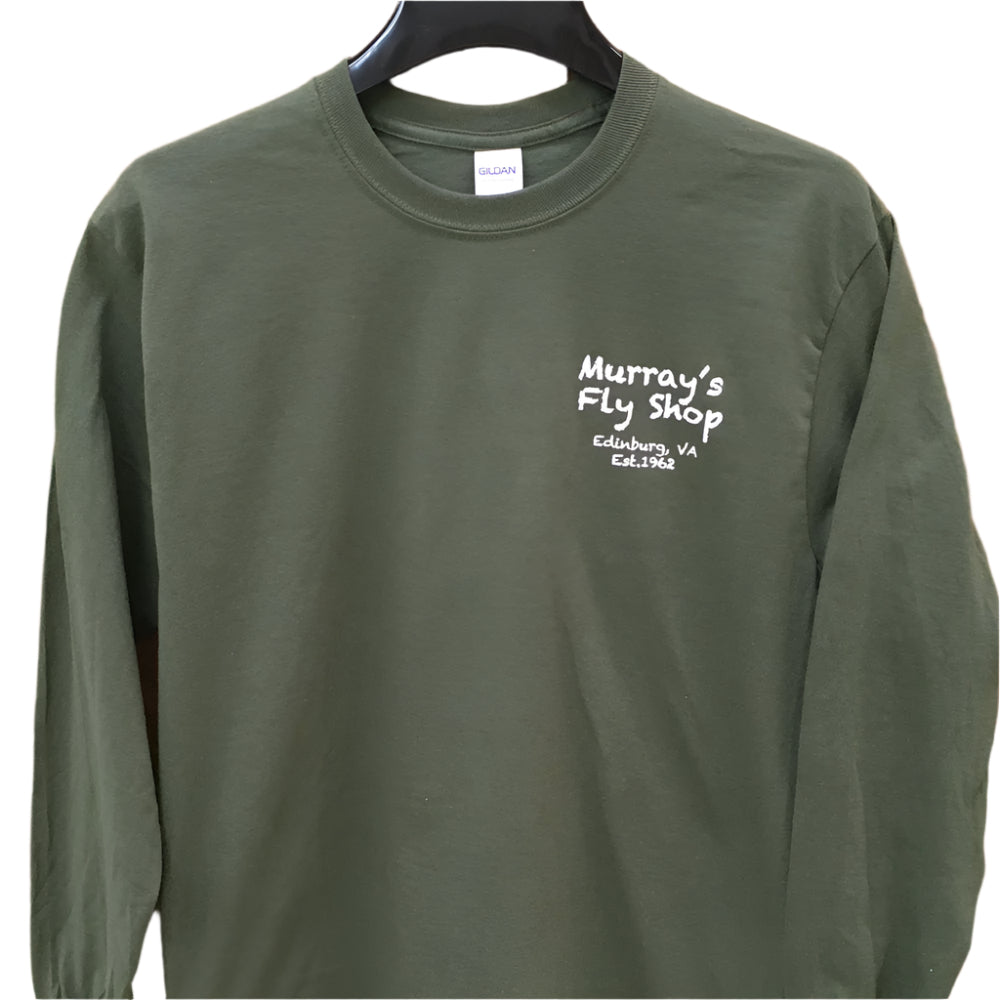 Murray's Fly Shop Long Sleeve T-Shirt in military green