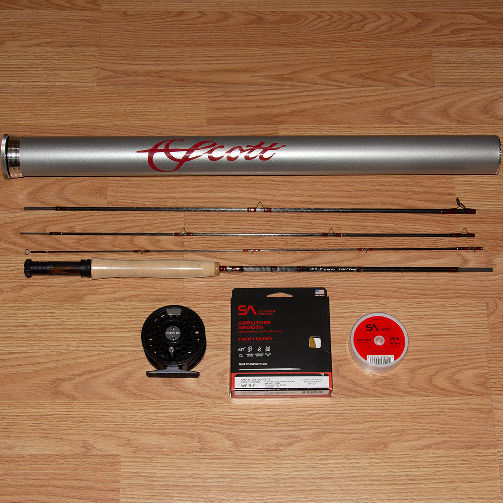 Scott GT 743-4pc fly rod outfit with Orvis Battenkill Disc II Reel, line and backing