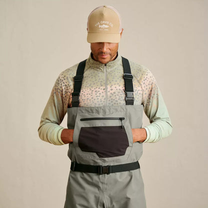 Orvis Clearwater Wader external stretch storage pocket – quick-access tackle storage for anglers
