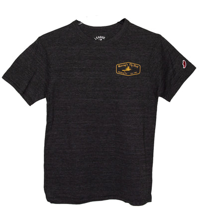 Front view of Murray's Fly Shop Brookie colors T-Shirt in varsity slate