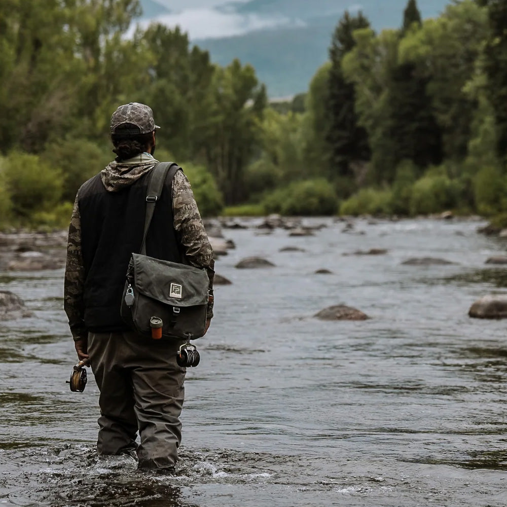 Fishpond Lodgepole Fishing Satchel on the stream
