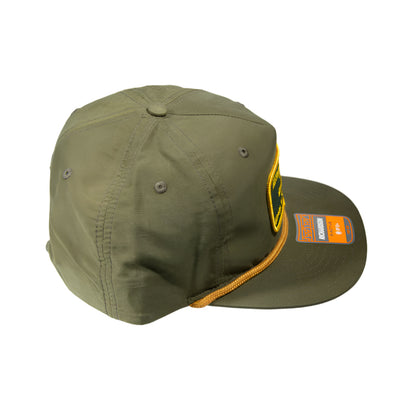 Richardson Activewear 256 Hat in Loden Color shown from the side with a white background