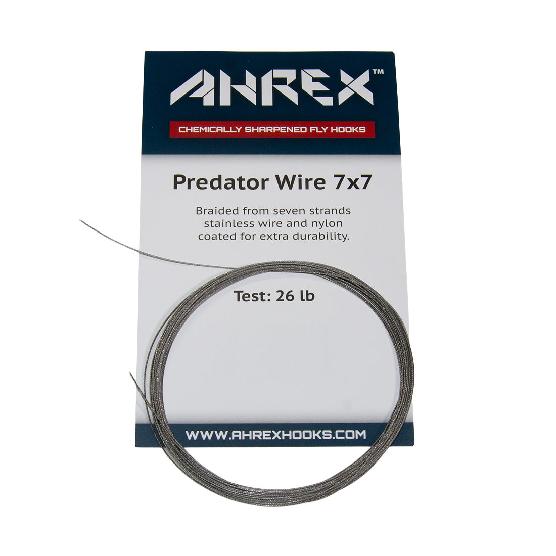 Ahrex Predator Wire in 26lb leader material built for tough musky, pike, and saltwater flies.