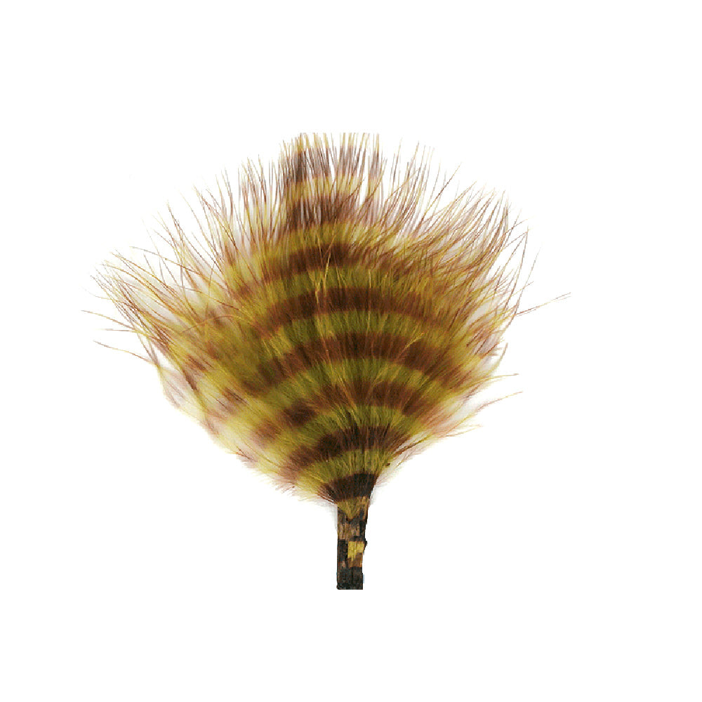 Barred Marabou fly tying feathers in Olive with Brown barring, 1/8 oz pack