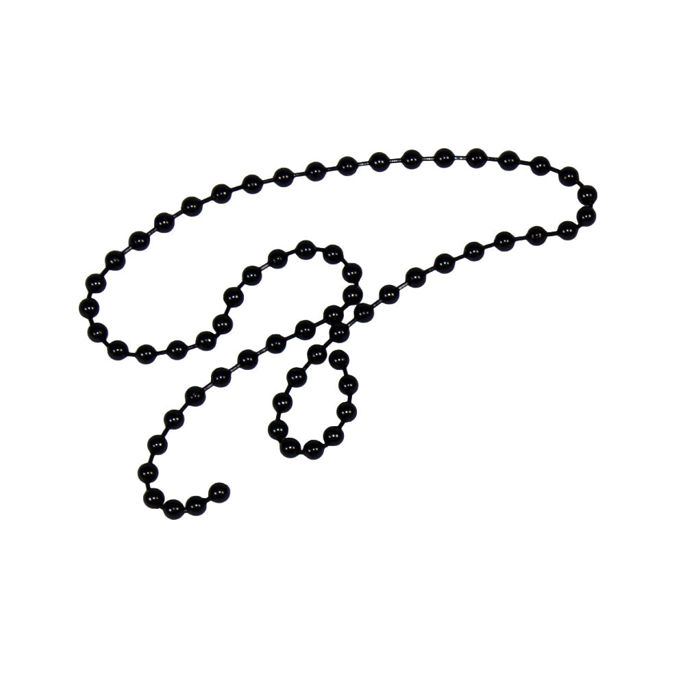 Medium black bead chain eyes for fly tying used on streamers and saltwater fly patterns.
