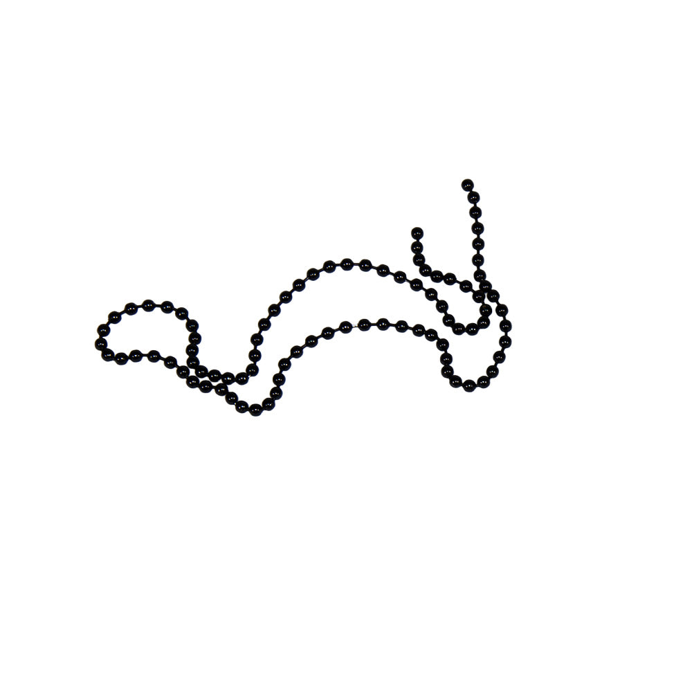 Small black bead chain eyes for fly tying used on streamers and saltwater fly patterns.
