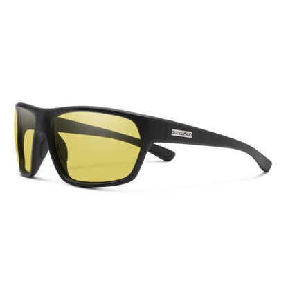 Suncloud Boone Polarized Sunglass in Black Frame/low light yellow lens