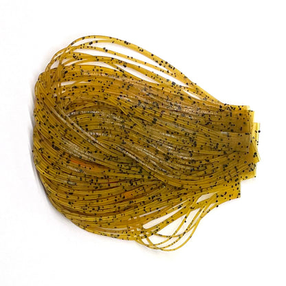 Crazy Legs rubber legs in Amber/Black Flake — knotted rubber legs for trout and bass flies