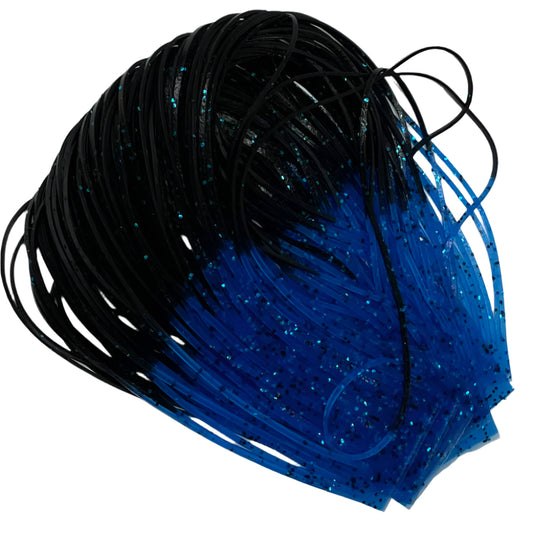 Crazy Legs rubber legs in Black/Blue Tipped — knotted rubber legs for steelhead and salmon flies