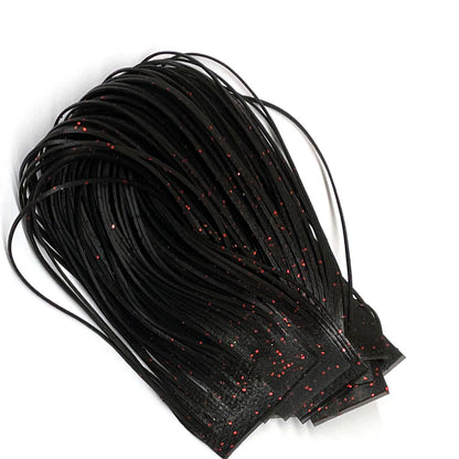 Crazy Legs rubber legs in Black/Red Flake — fly tying material for bass poppers and streamers
