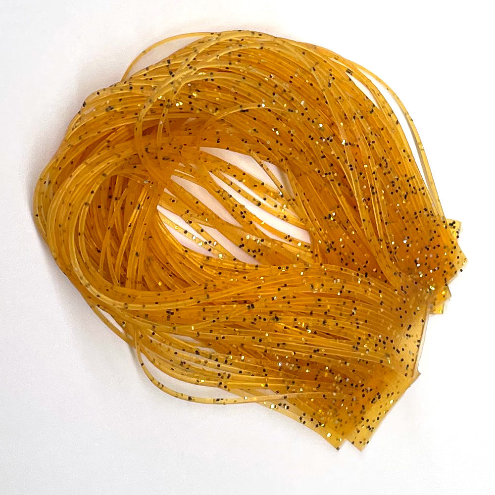 Crazy Legs rubber legs in Golden Shiner/Black & Gold Flake — fly tying legs for bass and streamer patterns