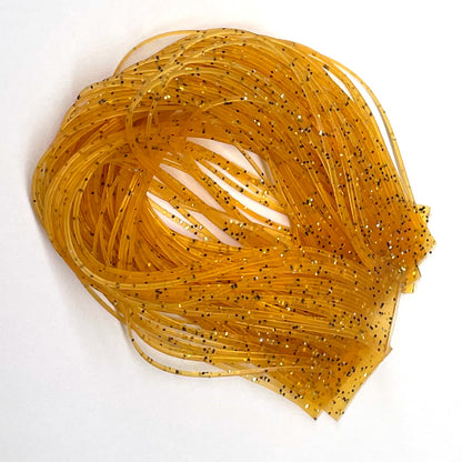 Crazy Legs rubber legs in Golden Shiner/Black & Gold Flake — fly tying legs for bass and streamer patterns