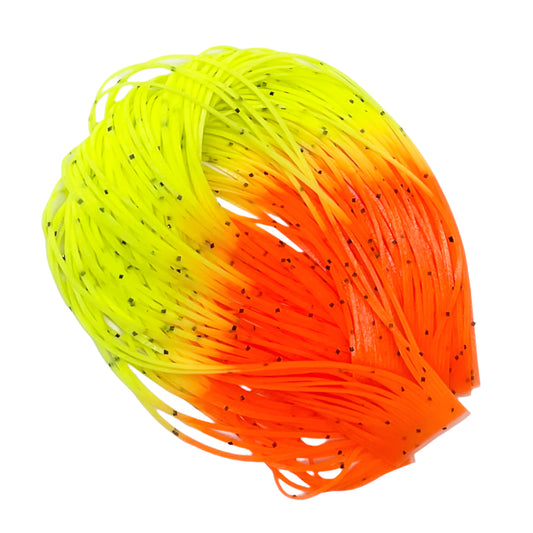 Crazy Legs rubber legs in Yellow Chartreuse/Fluorescent Orange Tipped — fly tying legs for trout and bass
