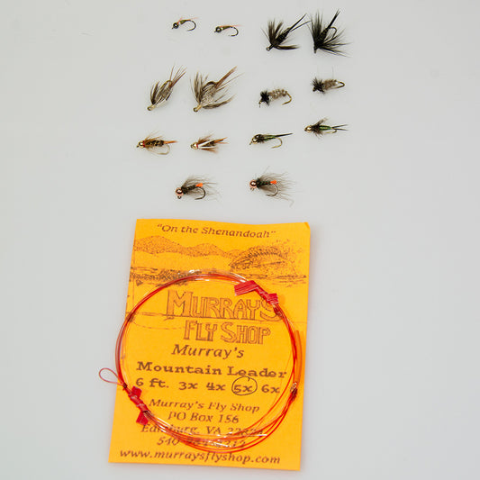 February Brook Trout Fly Special with nymphs and a Murray's Mountain Leader