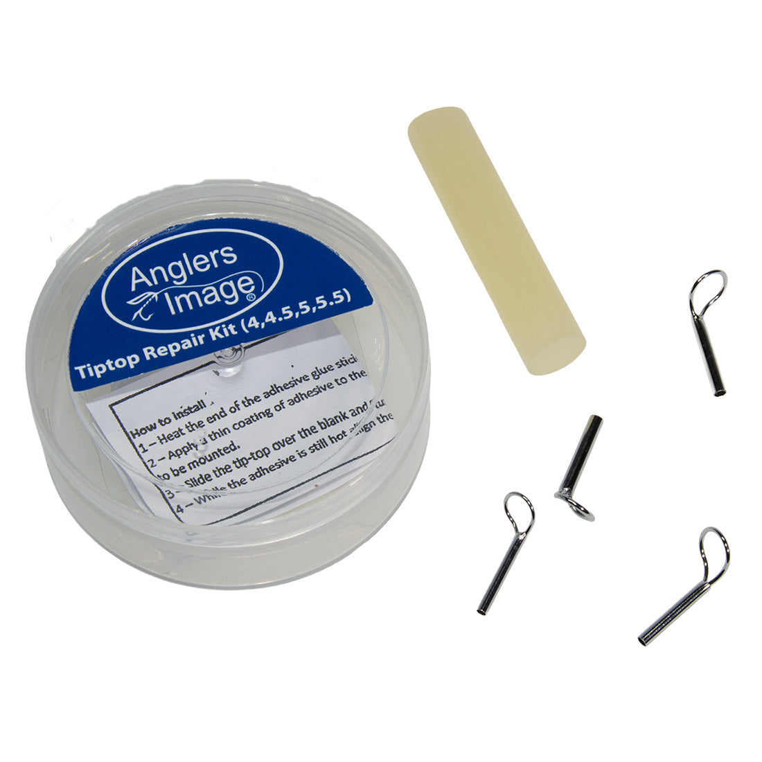 Fly Rod Tip Top Repair Kit with assorted sizes for easy rod repair while on the stream