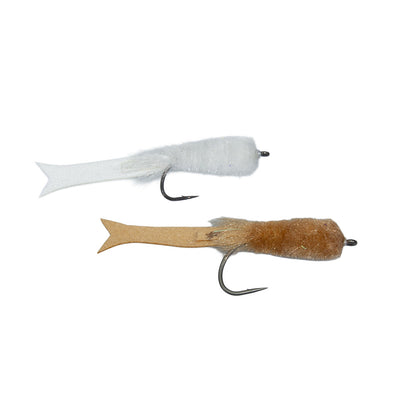 Chuck Kraft Baitfish streamer fly in White & Tan color for smallmouth bass and musky fly fishing.