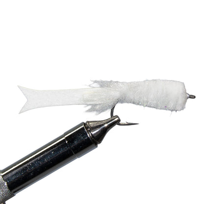 Chuck Kraft Baitfish streamer fly in White color, a high-contrast topwater and deep streamer pattern