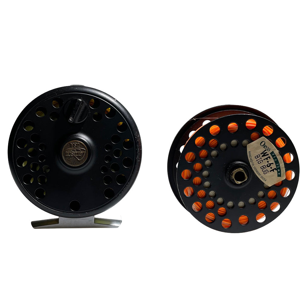 Lamson DCA-3 Fly Fishing reel with spare spool on a white background