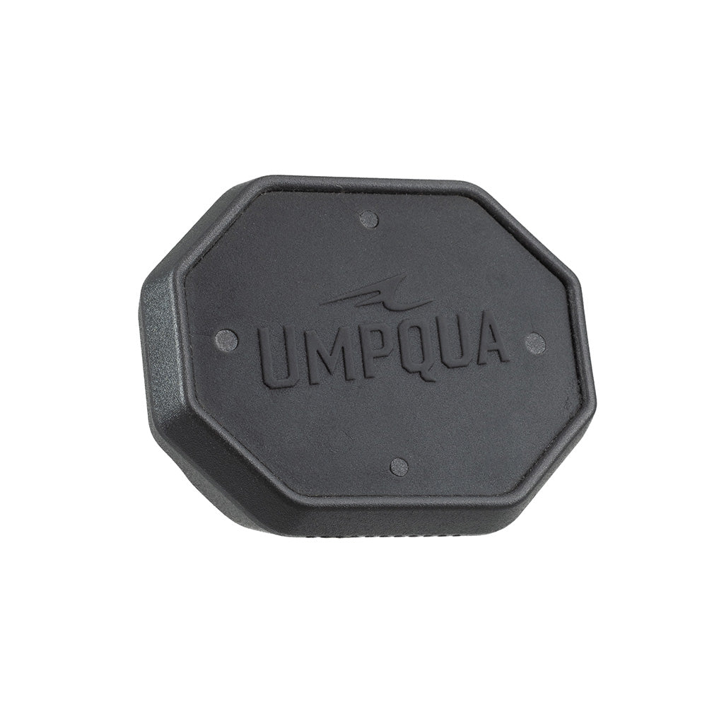 Low-profile LINK™ HatchPad magnetic fly dock mounted on a base station, holding multiple fishing flies securely with edge-to-edge magnets for quick access.