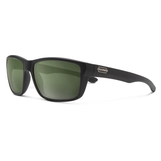 Suncloud Mayor Polarized Sunglass in Matte Black with Gray Green Lens