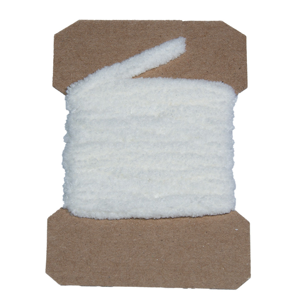 Mop chenille in white used for tying flies