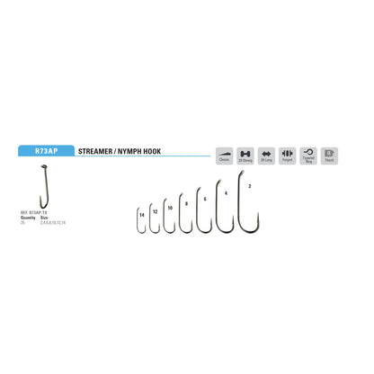 Mustad Heritage R73AP Streamer Nymph Hook