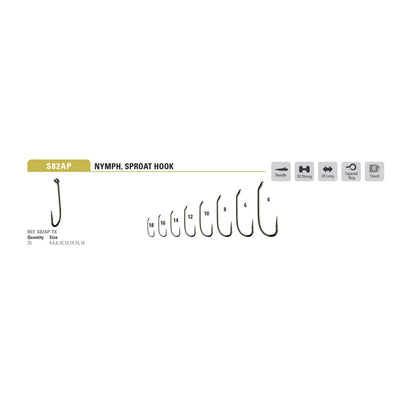 Mustad Heritage S82AP Nymph fly fishing hook