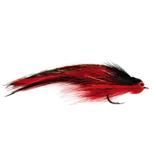 Predator Pounder Fly in Red/Black size 2/0
