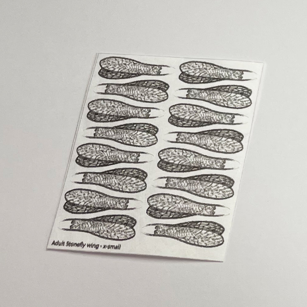 Pro Adult Stonefly Wings in XS for fly tying in multiple sizes used to create realistic stonefly dry fly patterns