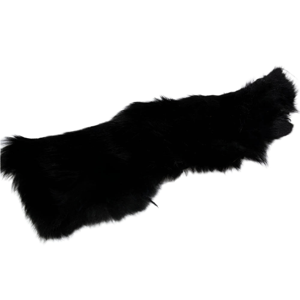 Tanned Rabbit 1/4 skin in black
